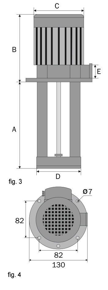 dimensions de la pompe PA-150